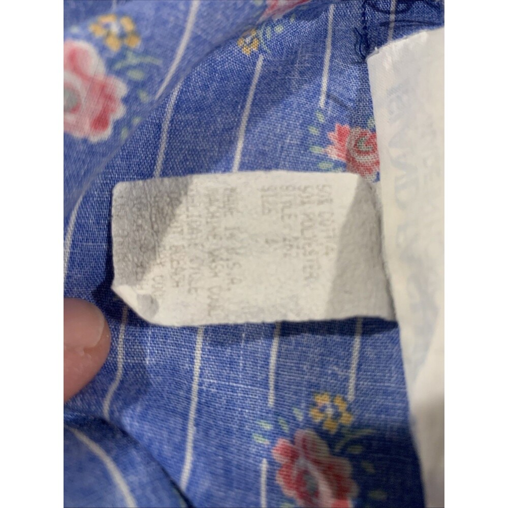 Vintage ISLAND FASHIONS HONOLULU Womens Dress Sz 4 Blue Maxi Mumu Retro Hawaii - Picture 10 of 11